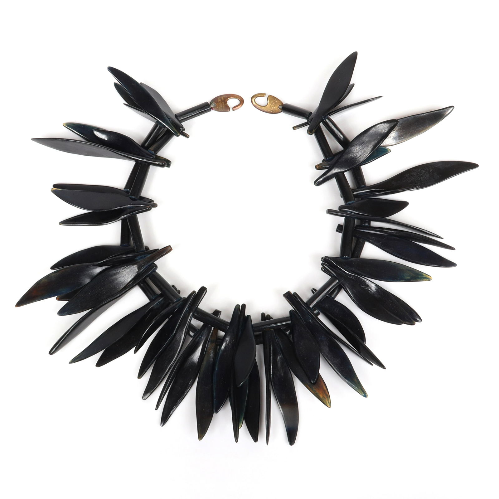 Monies Gerda Lynggaard beaded black dyed horn designer (1 of 4)