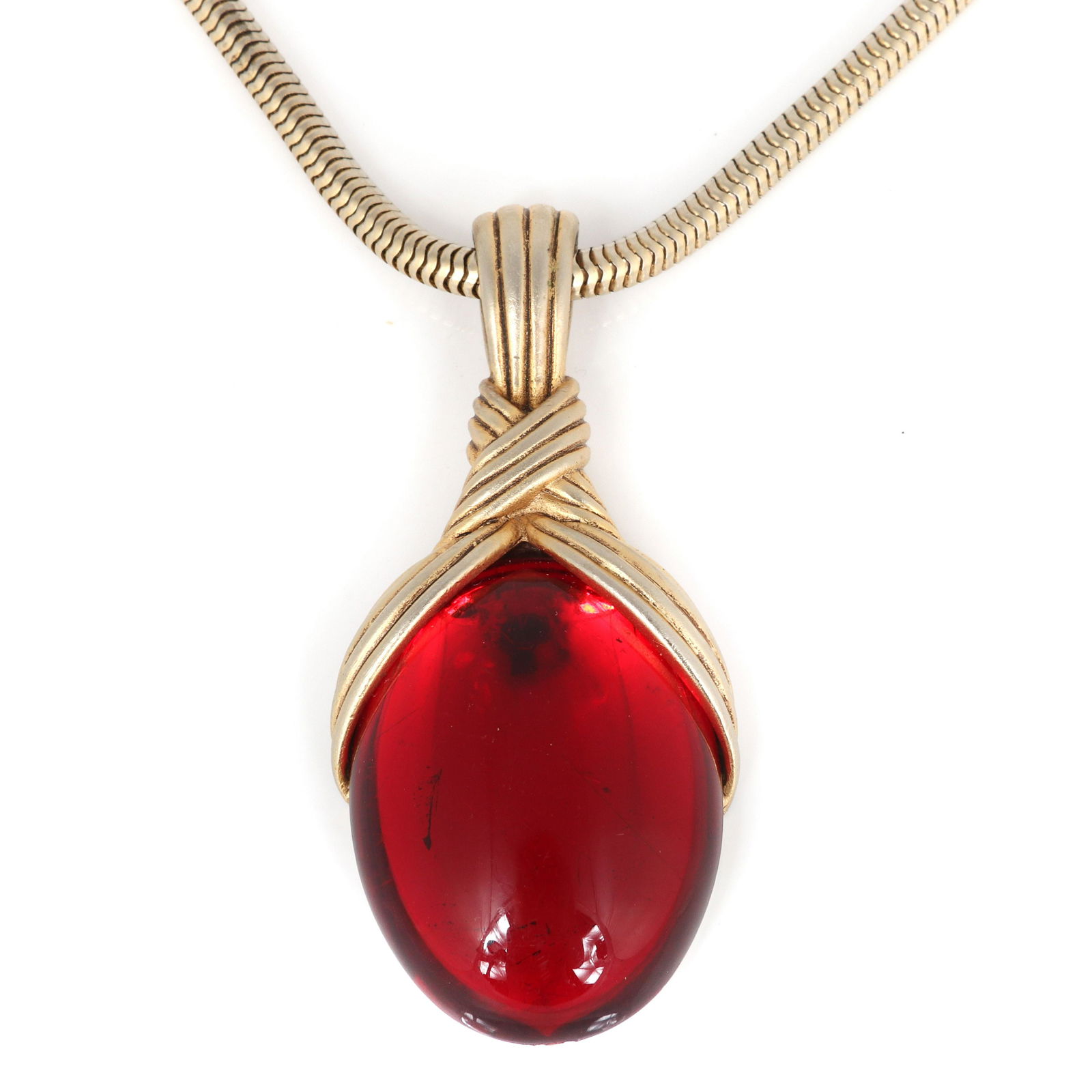 Oscar De La Renta long snake chain necklace with large (1 of 4)