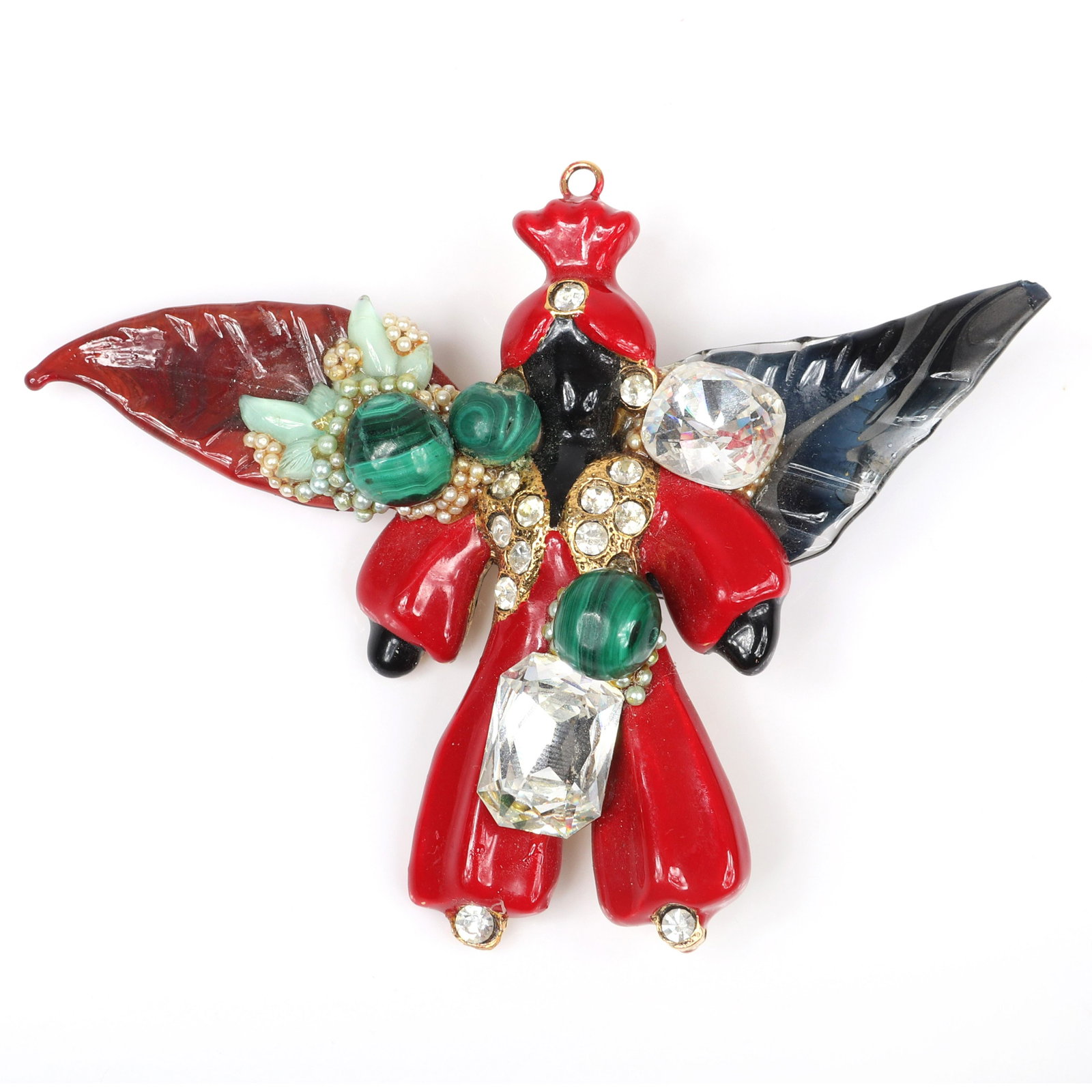 Wendy Gell vintage whimsical artisan designer winged: 3 1/2""H x 4""W