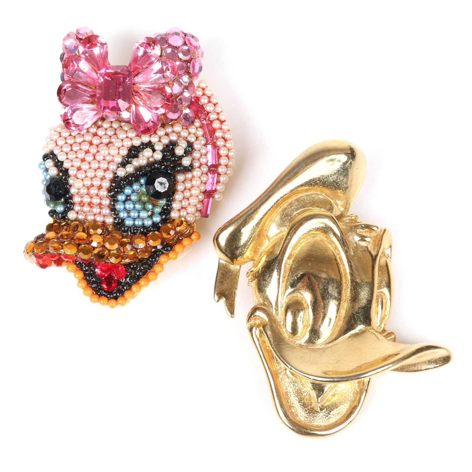 Two Wendy Gell whimsical Walt Disney pins; gold tone (1 of 5)