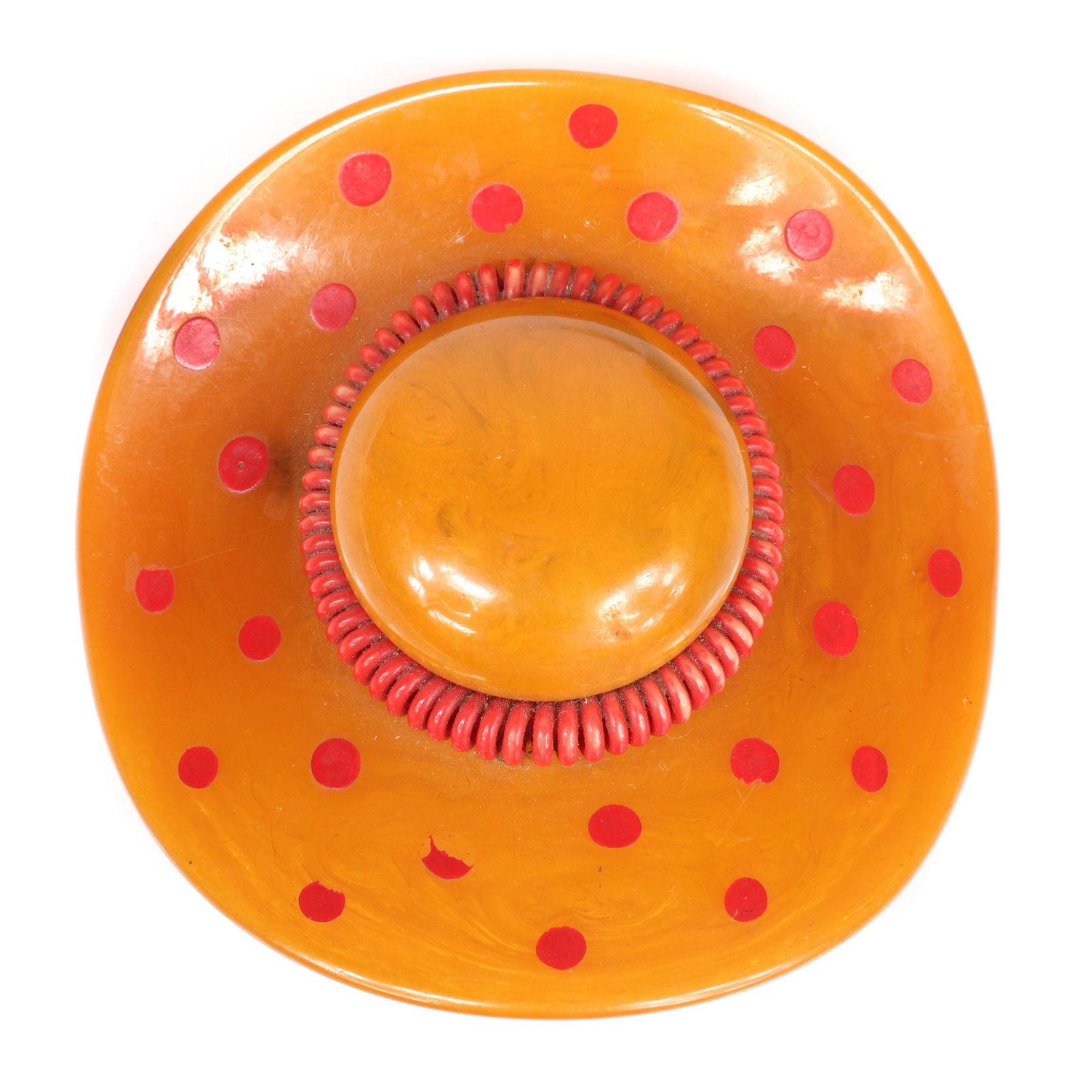 Vintage Bakelite wide brim hat figural pin brooch in (1 of 3)