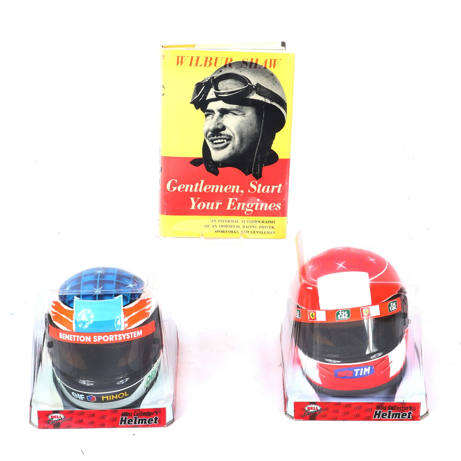 2 Michael Schumacher Mini Helmets and Gentleman Start: 2 Michael Schumacher Mini Helmets and Gentleman Start Your Engines Wilbur Shaw Hardback Book