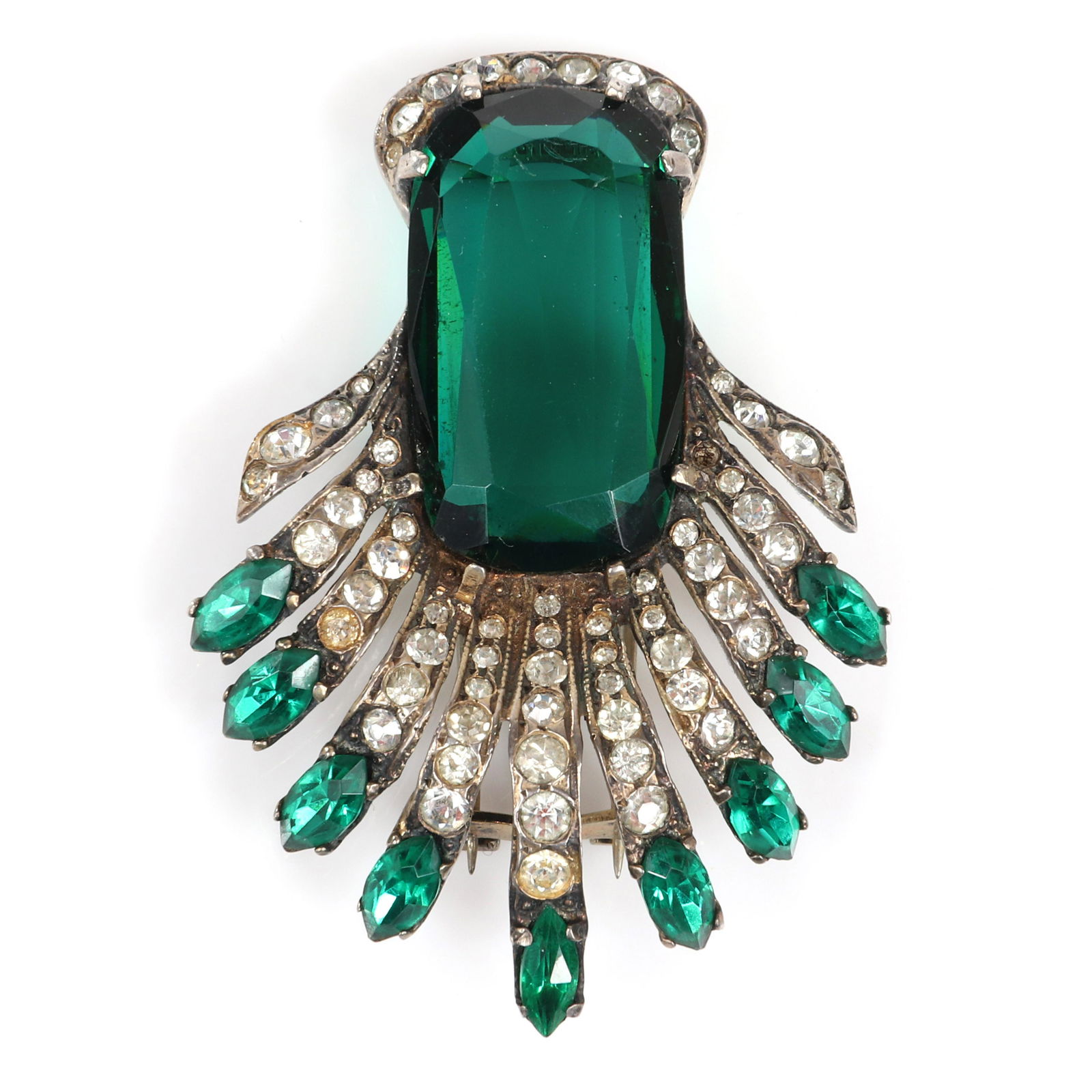 Eisenberg Original Deco sterling fur clip with huge (1 of 5)