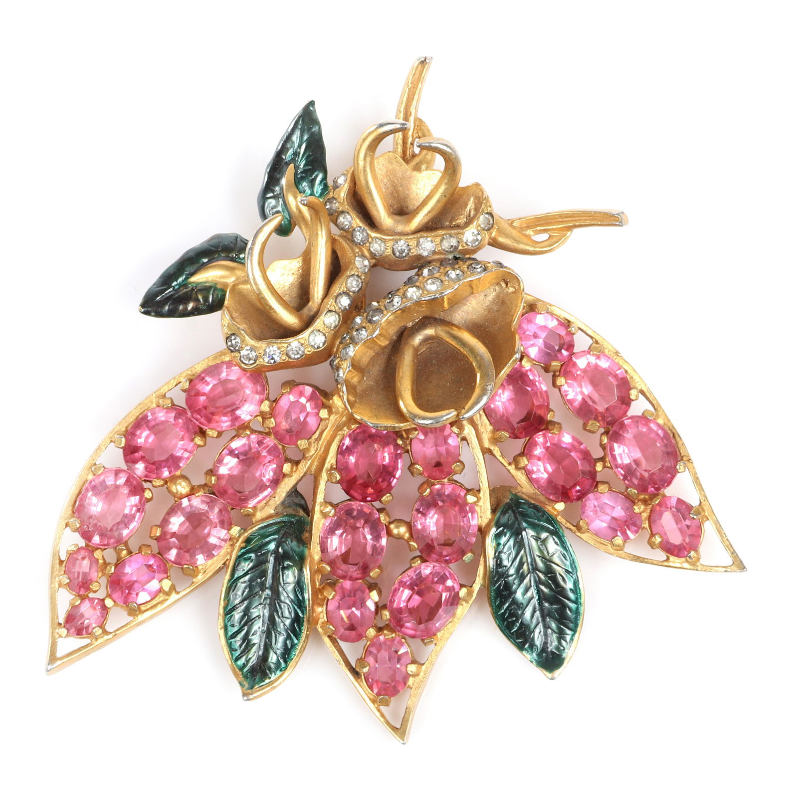 Eisenberg Original floral fur clip with gold wash over (1 of 4)