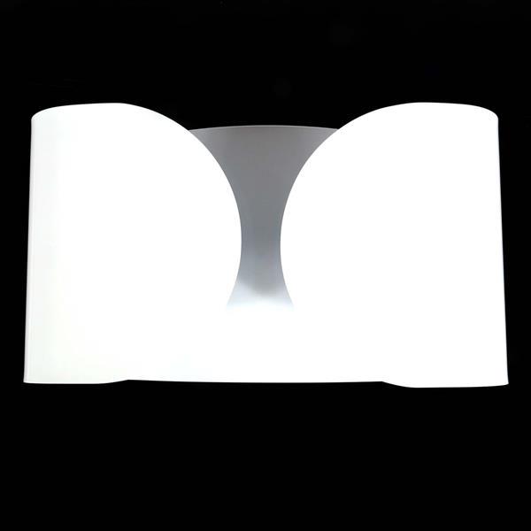 Flos 'Foglio' 2 light wall sconce designed by Tobia: Flos 'Foglio' 2 light wall sconce designed by Tobia Scarpa, Italy. White finish.8 1/4"H x 15"W.