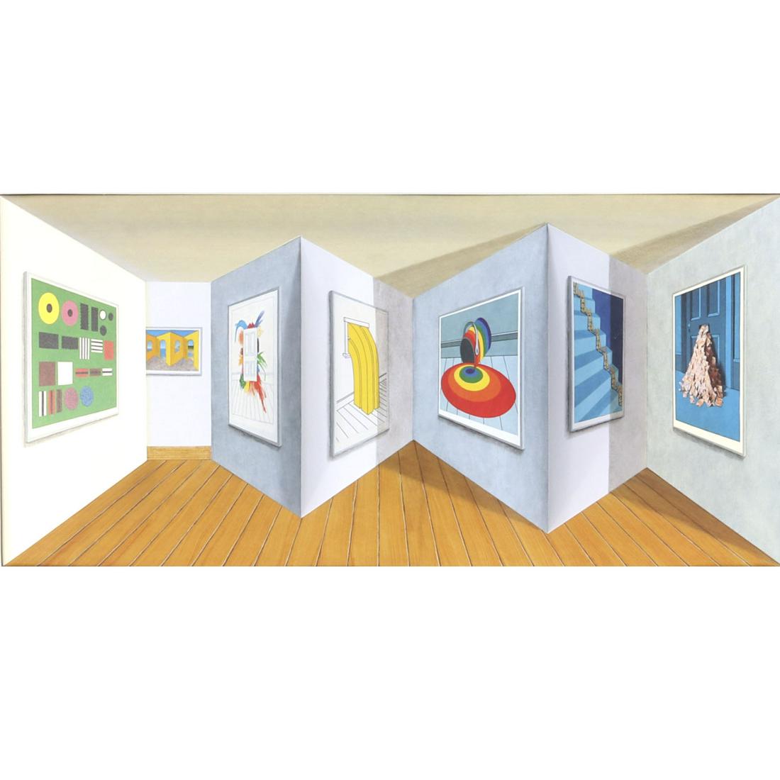 Patrick Hughes, (British, b.1939), Retrospective, 2000,: Patrick Hughes(British, b.1939)Retrospective, 2000hand-painted 3D multiple with archival inkjet encased in plexi glasspencil signed, dated, and numbered 9/40 lower margin. Provenance: Property of the