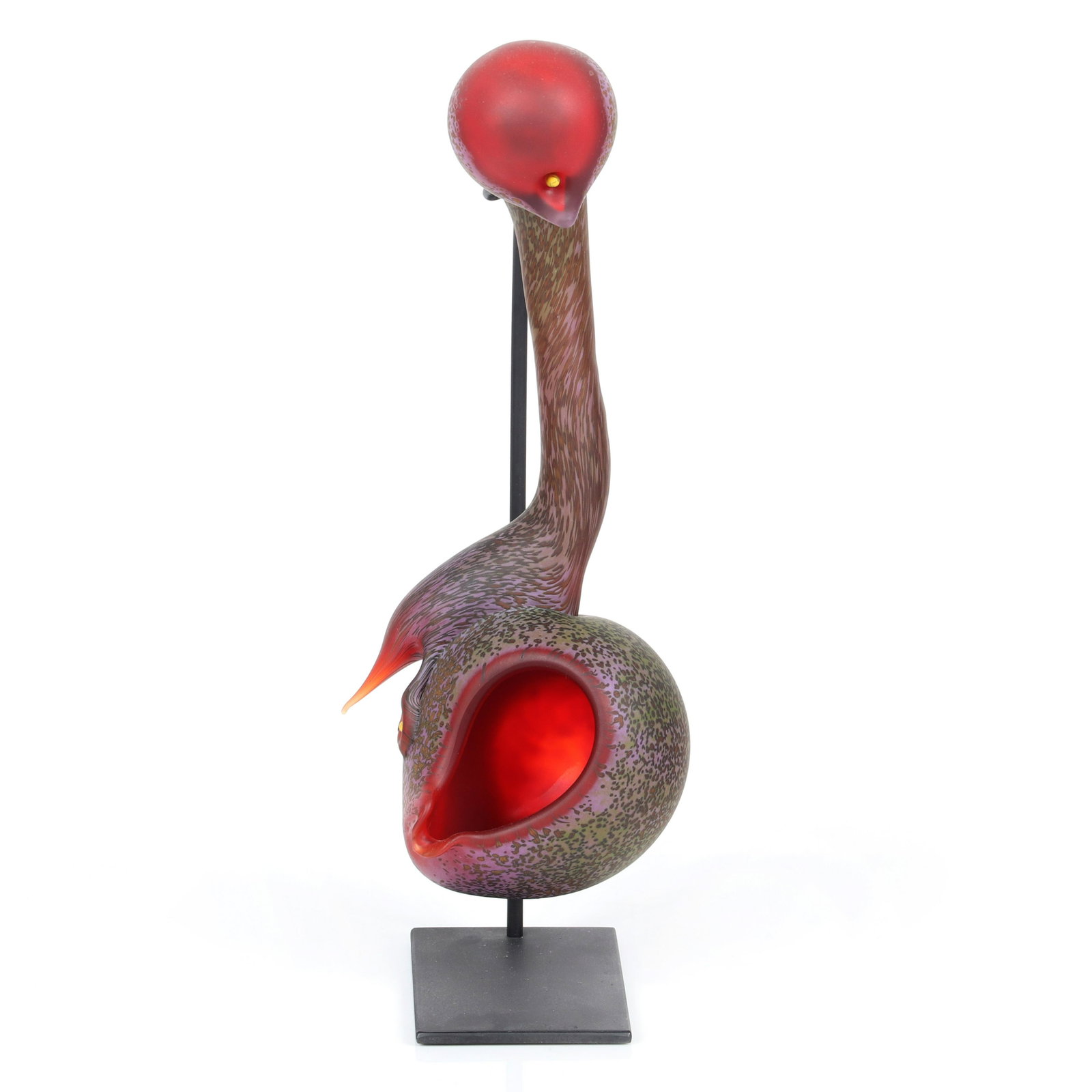 Paul Nelson, (American, 21st Century), Bird Vessel #1,: Paul Nelson(American, 21st Century)Bird Vessel #1, 2005blown and hot sculpted glass with custom steel standsigned and dated at base. Provenance: Property of the Estate of Craig W Johnson, purchased fr