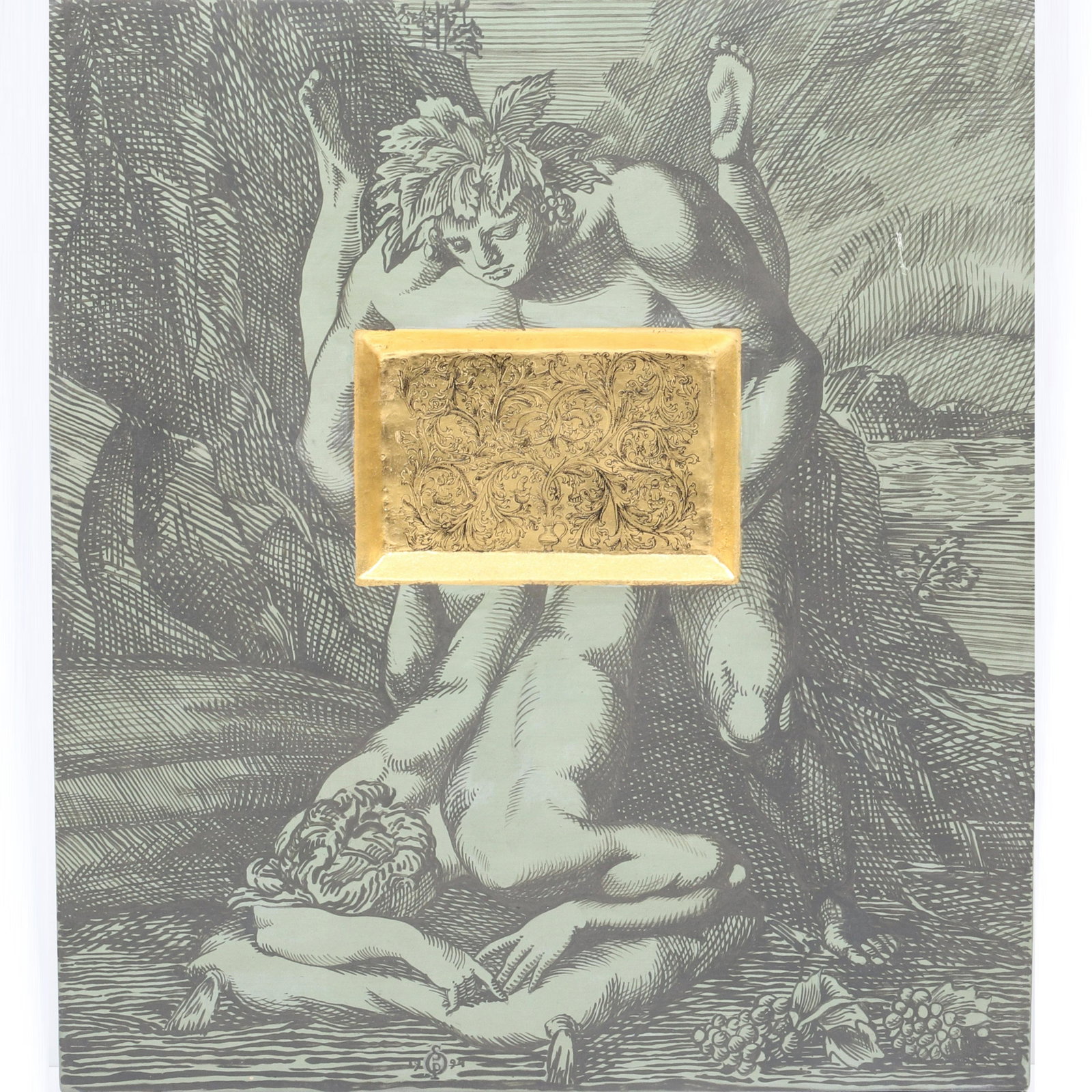 Suzanne Scherer & Pavel Ouporov, (USA / Russia), Feast: Suzanne Scherer & Pavel Ouporov(USA / Russia)Feast of the Gods, 1994egg tempera and gold leaf on panel. Provenance: Property of the Estate of Craig W Johnson. Signed and dated verso.18"H x 16"W.