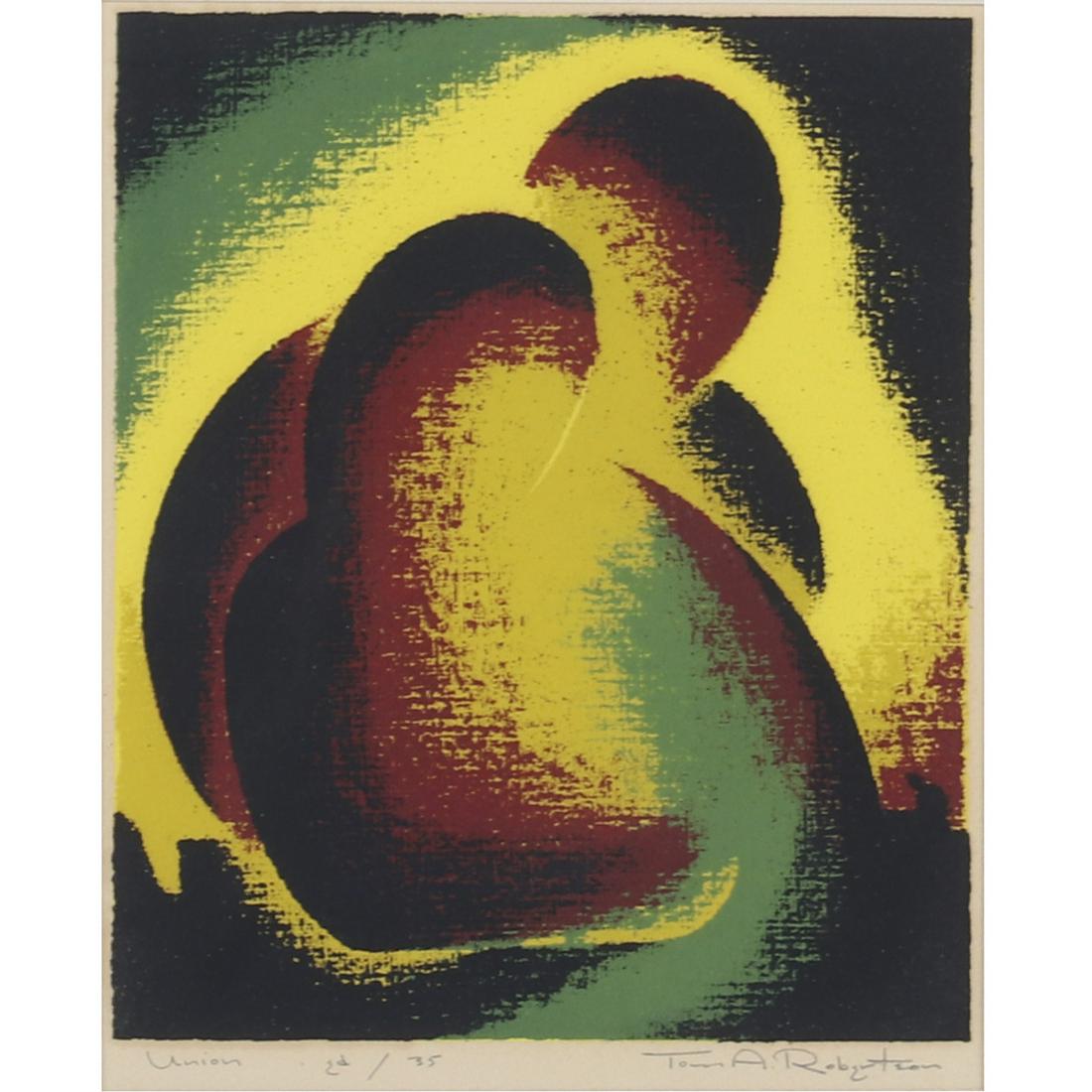 Thomas Arthur Robertson, (American, 1911-1976), Union,: Thomas Arthur Robertson(American, 1911-1976)Union, c.1940serigraphpencil signed, numbered ed. / 35, and titled lower margin.9 1/2"H x 7 3/4"W (image), 20"H x 16"W (sheet).