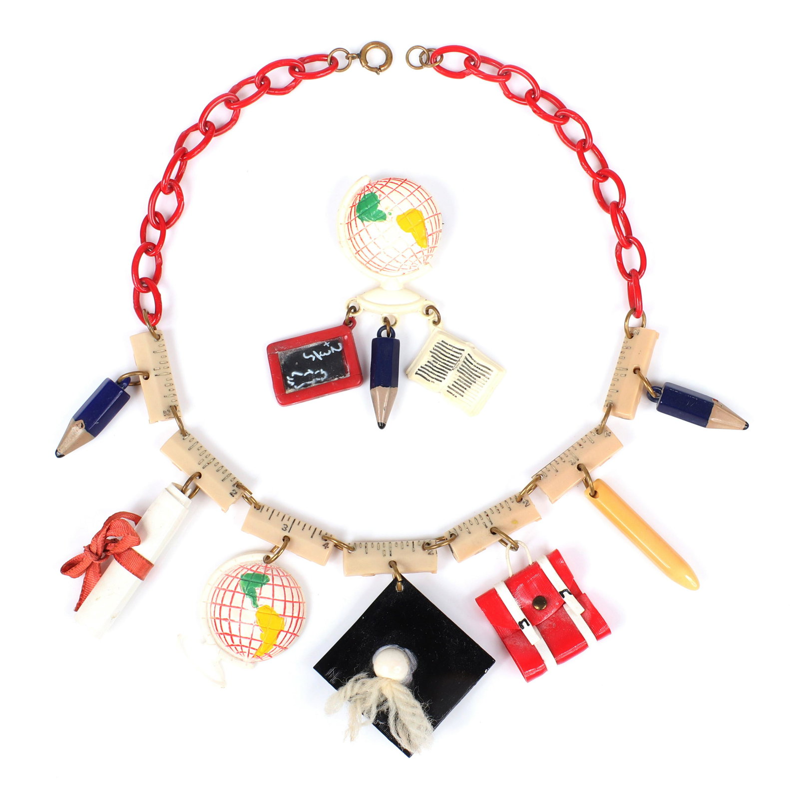 Vintage celluloid 1950s plastic "School Days" charm (1 of 5)