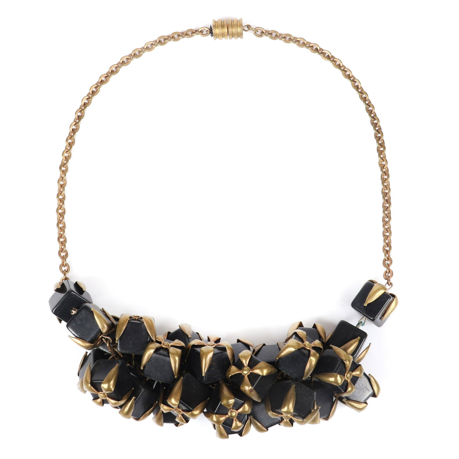 French Modern Art Deco cube cluster choker necklace; (1 of 4)