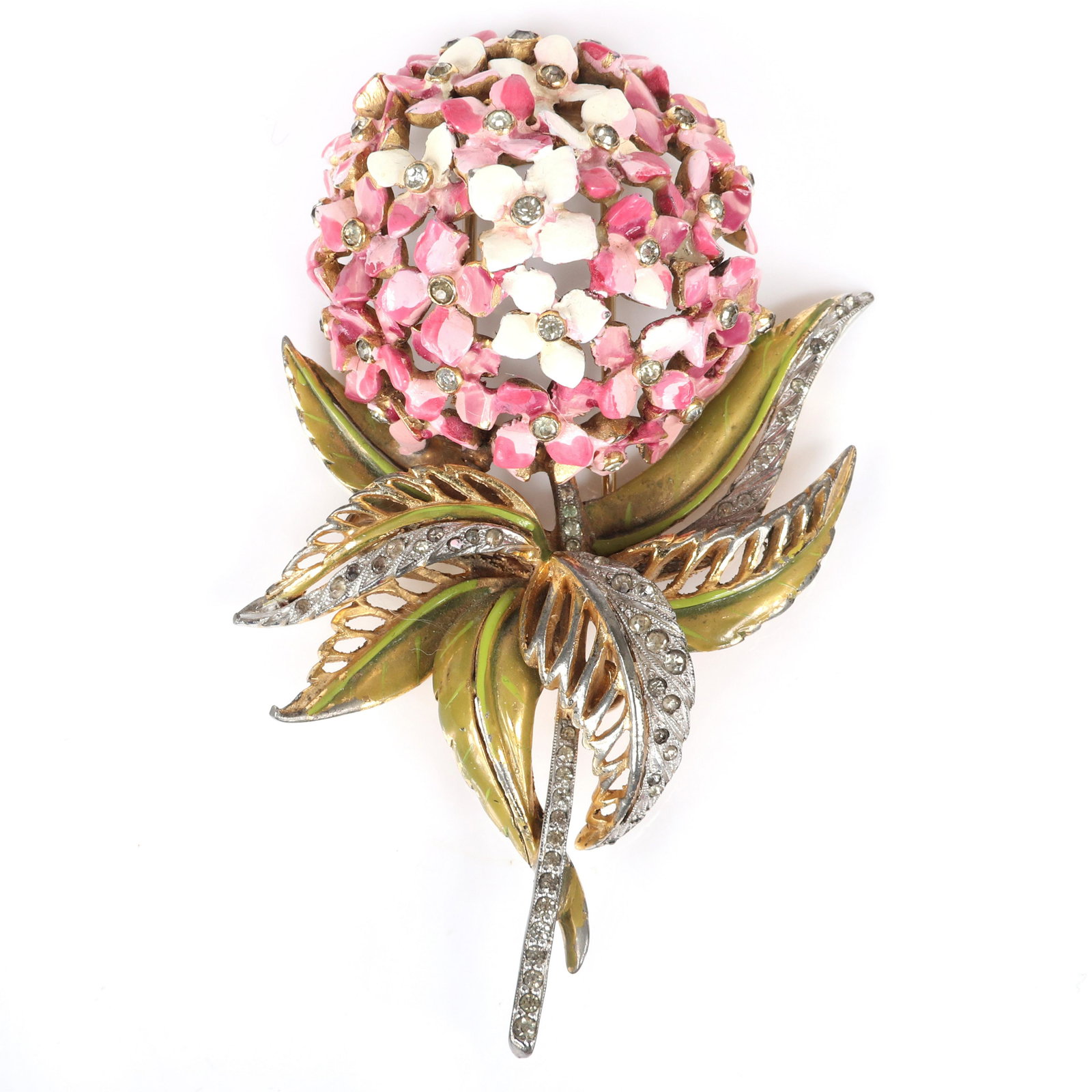 DeRosa LARGE Hydrangea figural flower pin clip with (1 of 4)