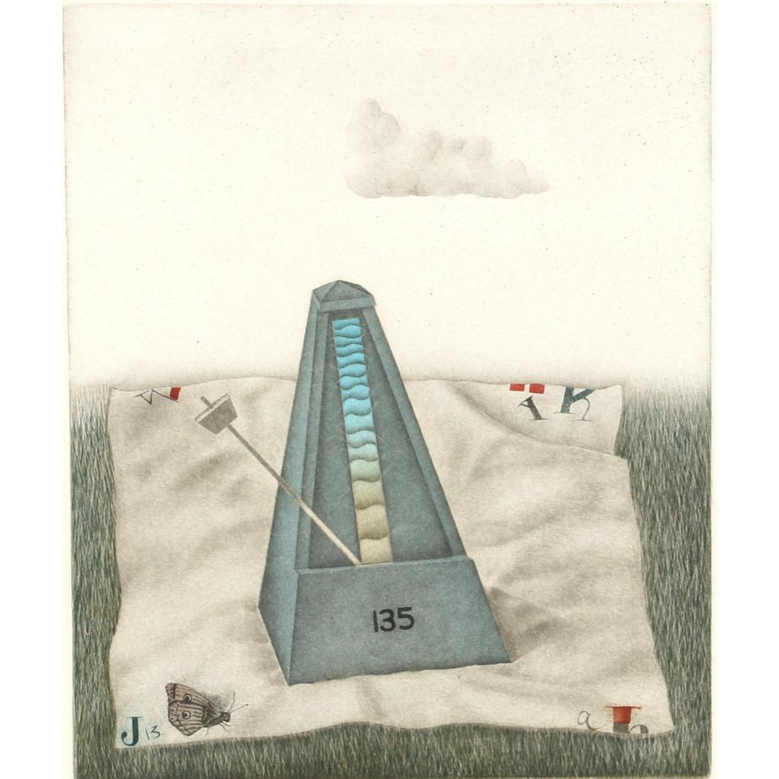 Lee Chesney, (American,1920-2016), For a Little: Lee Chesney, (American,1920-2016), For a Little Butterfly, 1977, color etching, pencil signed and numbered 24/75. Lee R. Chesney, printmaker, painter and educator, was born in Washington, D.C. on June