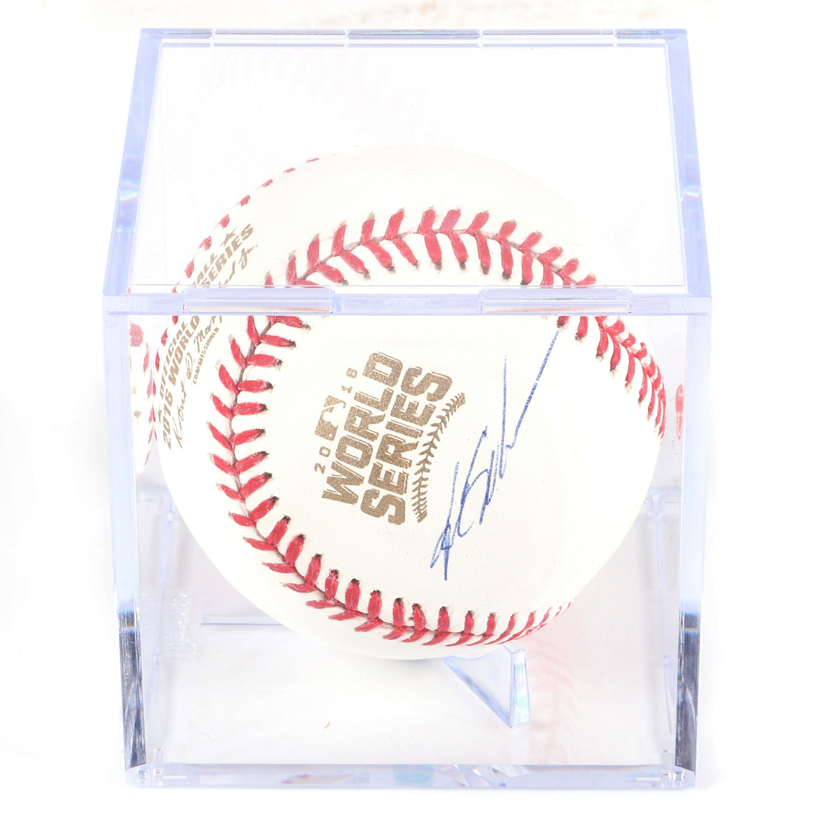 Kyle Schwarber 2018 World Series Autographed Baseball: Kyle Schwarber 2018 World Series Autographed Baseball. The autograph is authenticated by MLB #JC 064918 and Steiner Sports #SS187341. Nice snow white baseball of the Chicago Cubs and former Indiana Un