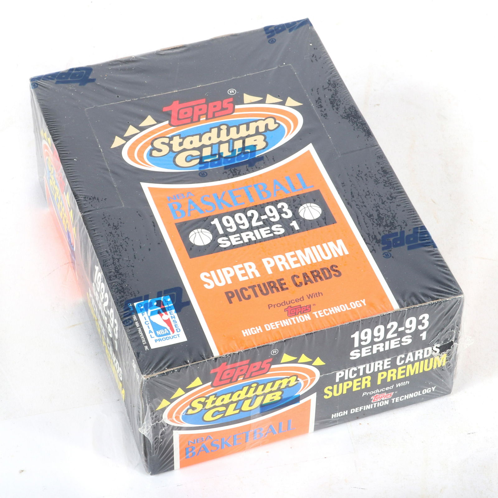 1992-93 Topps Stadium Club Series 1 Basketball Full: 1992-93 Topps Stadium Club Series 1 Basketball Full Sealed Wax Box containing 36 unopened packs.
