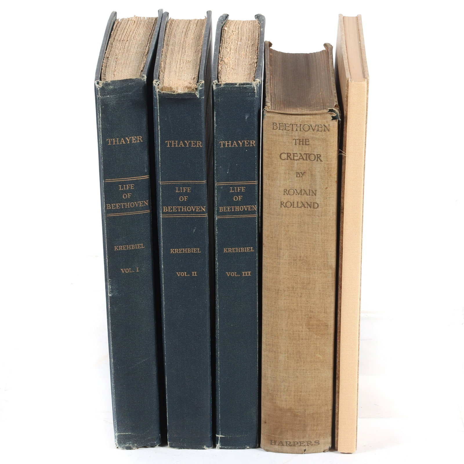 Five Beethoven Books: 3 vols, The Live of Ludwig Van: Five Beethoven Books: 3 vols, The Live of Ludwig Van Beethoven by Alexander Wheelock Thayer, 1921; Beethoven the Creator by Roman Rolland, 1929; Beethoven's Unterricht. From the personal collection of