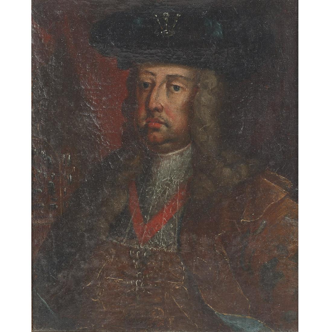 Continental School 18th C. Royal portrait of Francis I: Continental School 18th Century Royal portrait of Francis I, Holy Roman Emperor, oil on canvas.From the personal collection of Maestro Raymond Leppard (1927-2019).Franz Stephan von Lothringen (1708-17