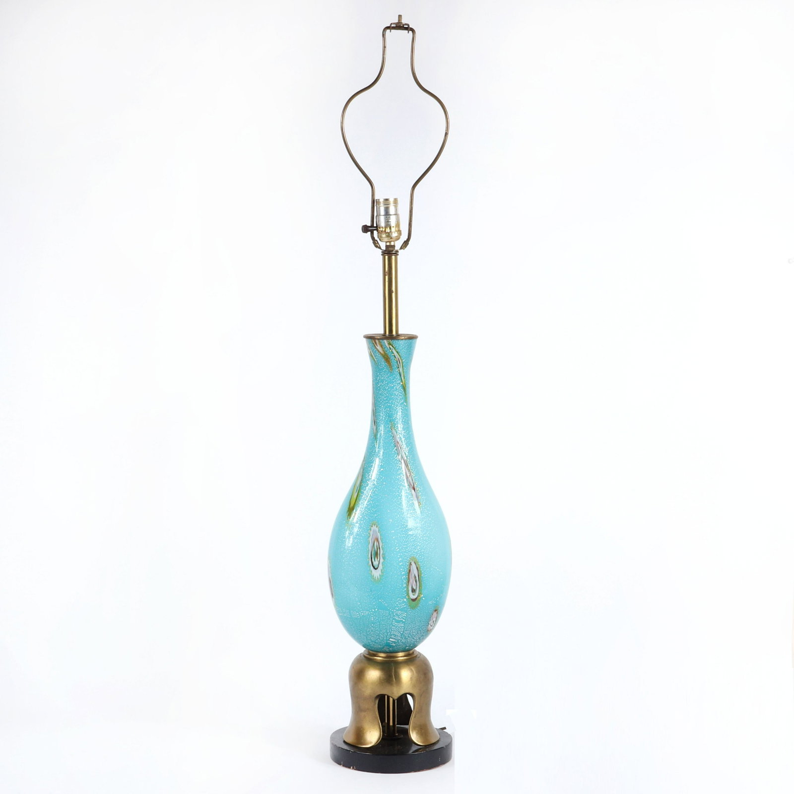 AVEM Murano art glass Murrine lamp.: AVEM Murano art glass Murrine lamp. 41 1/2"H (including finial)