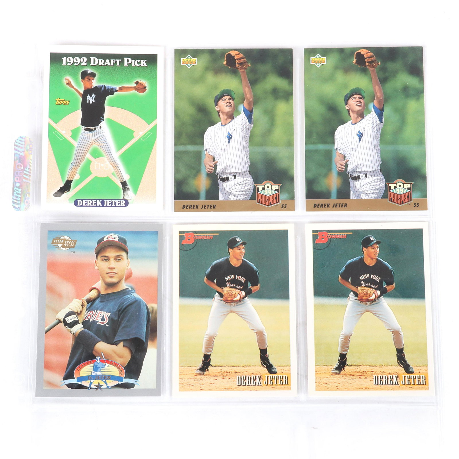 Lot of 6 Derek Jeter Rookie Baseball Cards, High Grade (1 of 4)