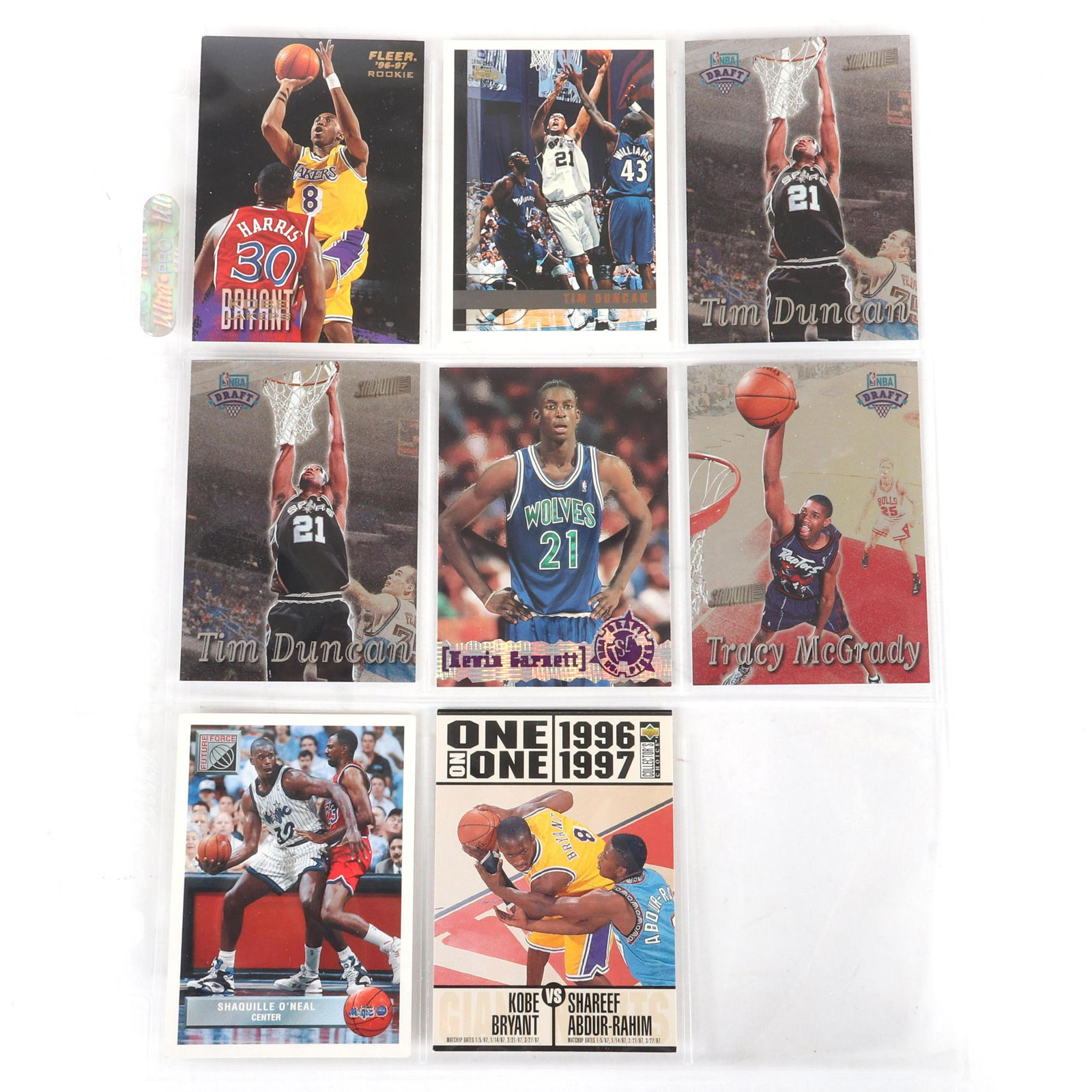 8 Rookie Card Lot Kobe Bryant, Duncan, Garnett, Shaq (1 of 5)