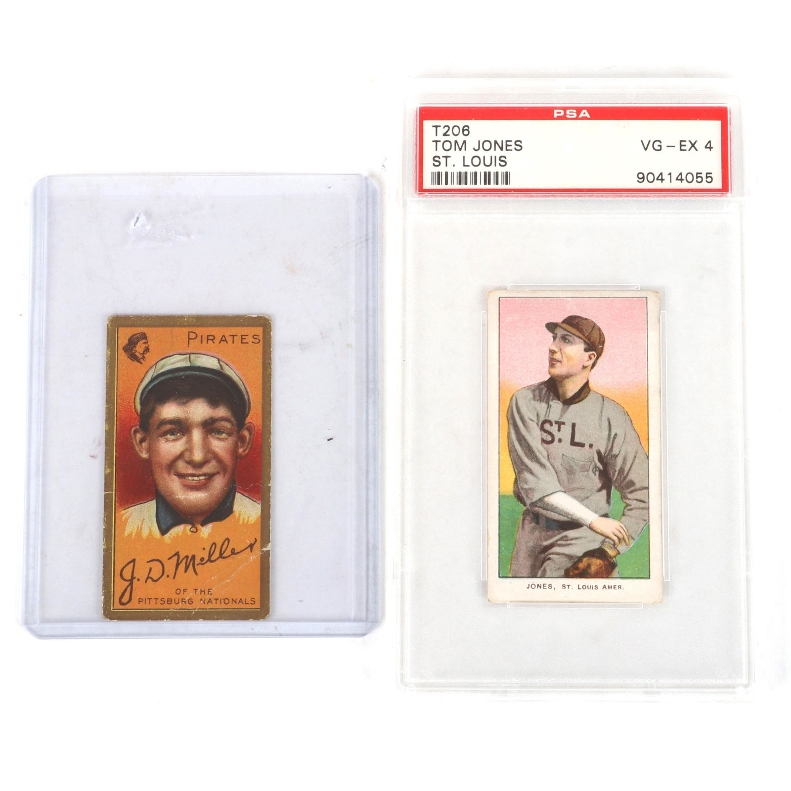 T206 Tom Jones PSA VG-EX 4 & T205 Gold Border J.D. (1 of 4)