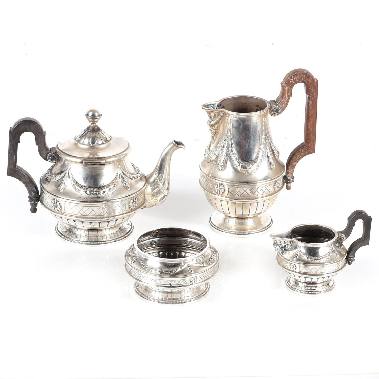 Antique Austrian 800 silver Tea Set hallmarked with (1 of 5)