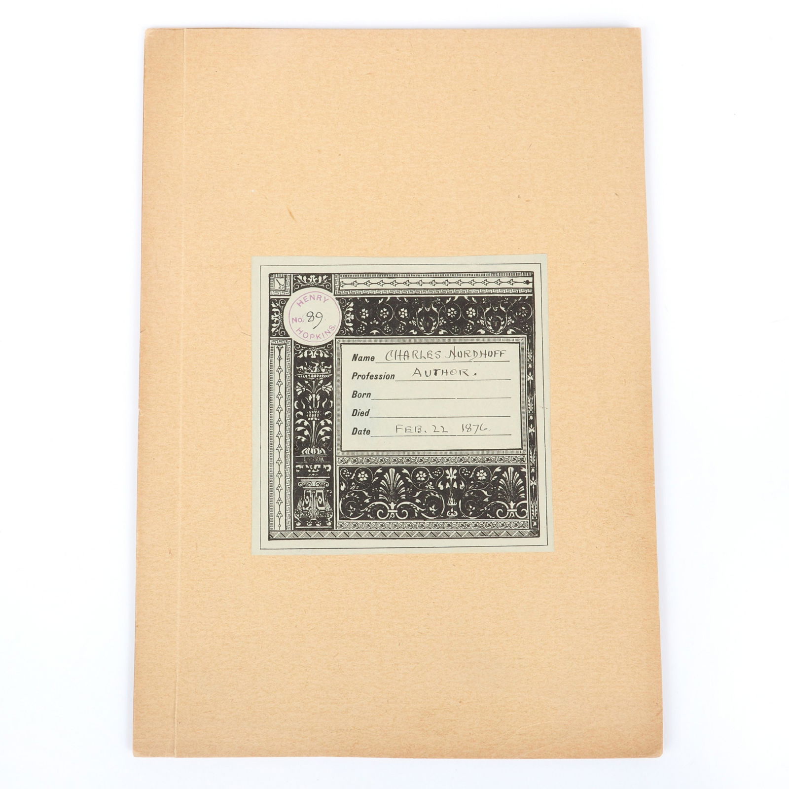 Letter and autograph by Charles Nordhoff (1887-1947), (1 of 4)