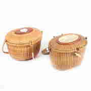 Two tightly woven Nantucket Lightship basket purses: (1 of 9)