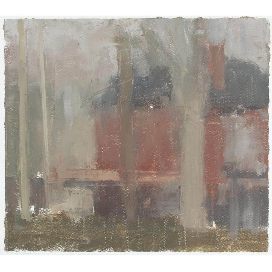 Stuart Shils, American (b.1954), red house in the: Stuart Shils American (b.1954) red house in the woods oil on canvas on panel signed verso. From AskArt: Stuart Shils (b.1954, Philadelphia, PA) studied paintings at the Pennsylvania Academy of the Fin