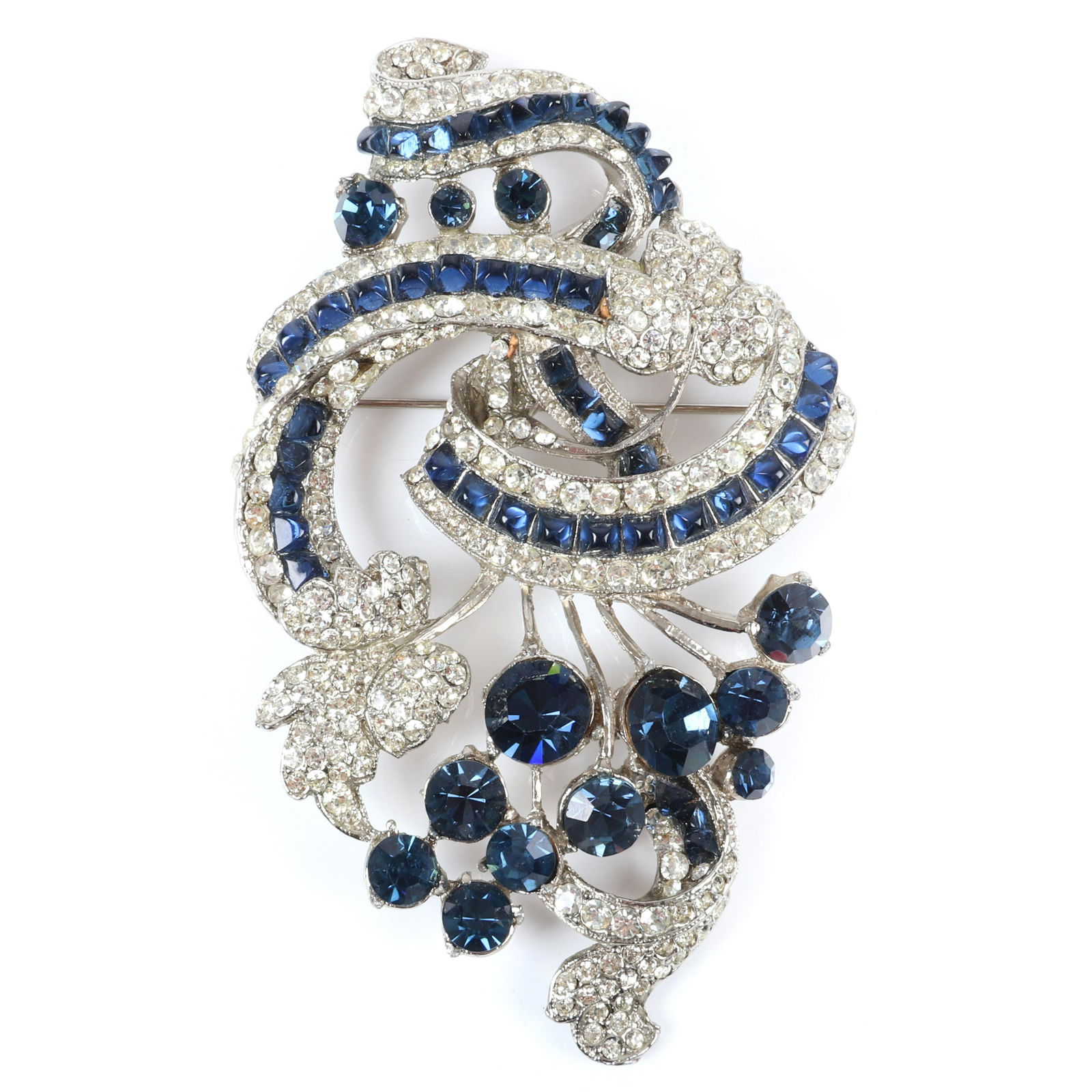 Eisenberg Original large 4"H rhodium plated openwork (1 of 3)