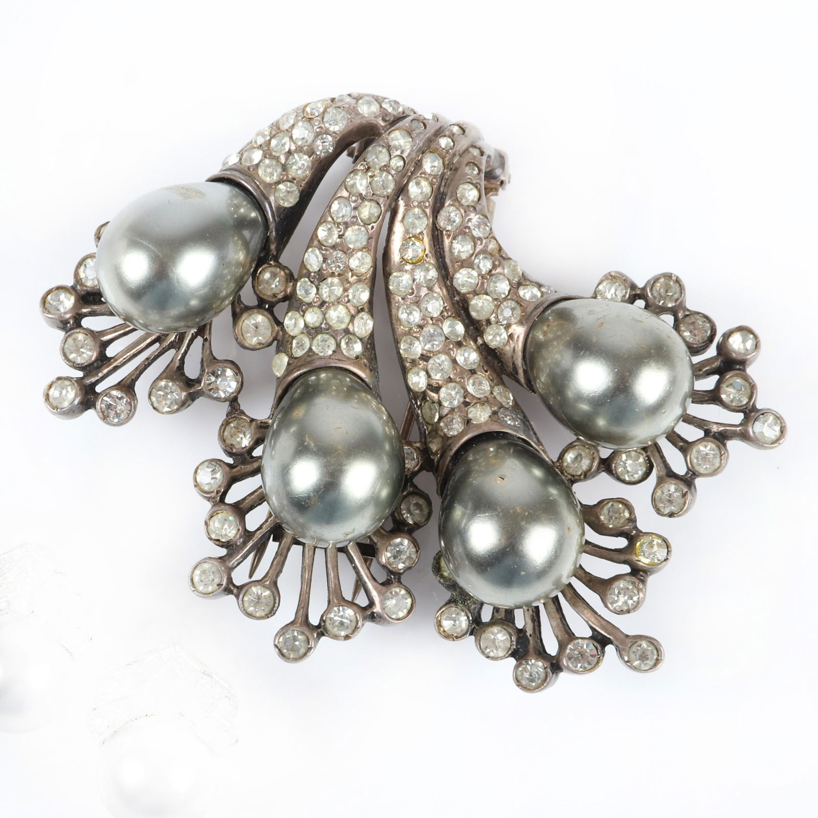 Eisenberg Original sterling demi-parure fur clip with (1 of 3)