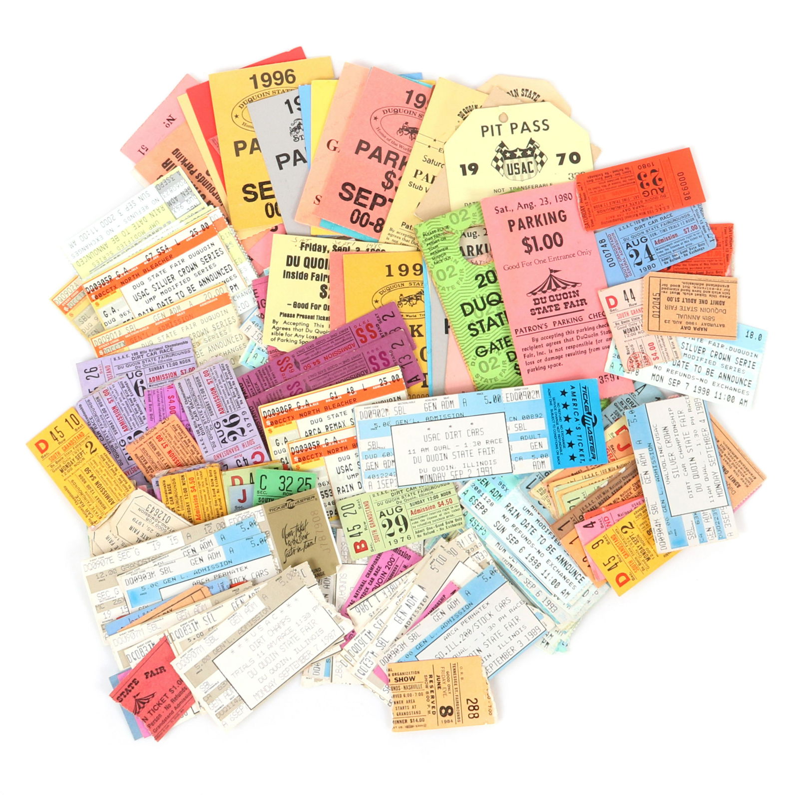 Aprox 170 DuQuion Race Ticket Stubs & Parking Passes (1 of 4)