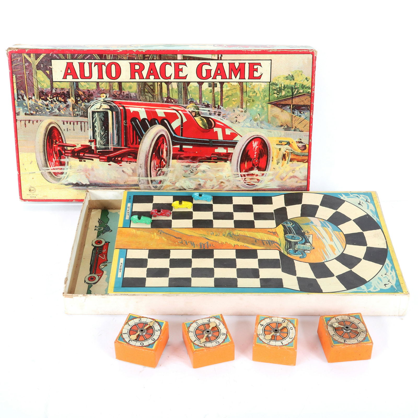 Vintage 1938 Milton Bradley Auto Race Game #4289 (1 of 4)