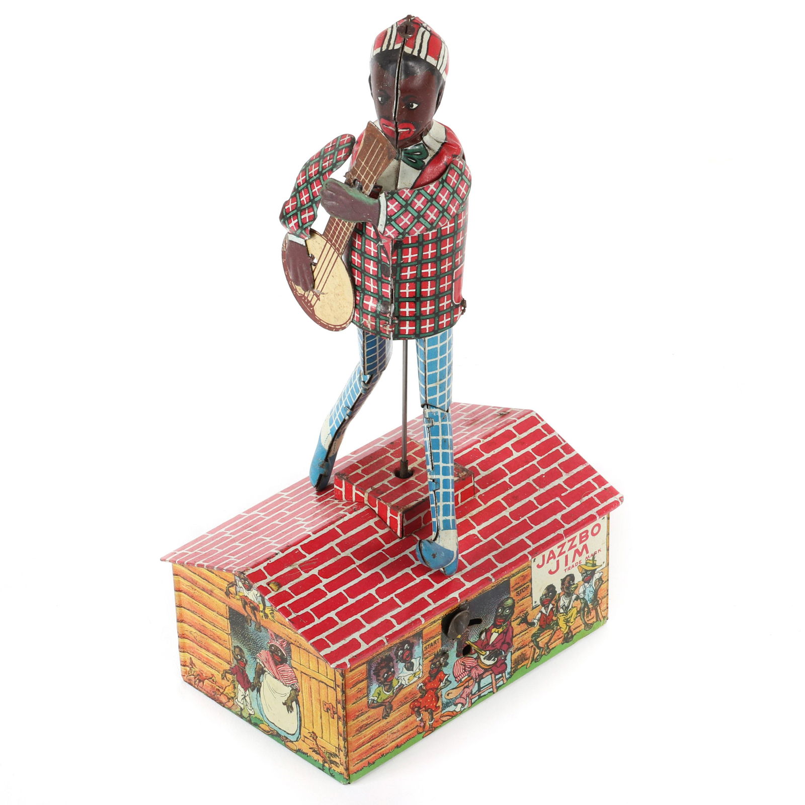 Vintage 1920's Unique Art Jazzbo Jim Tin Litho Roof (1 of 3)