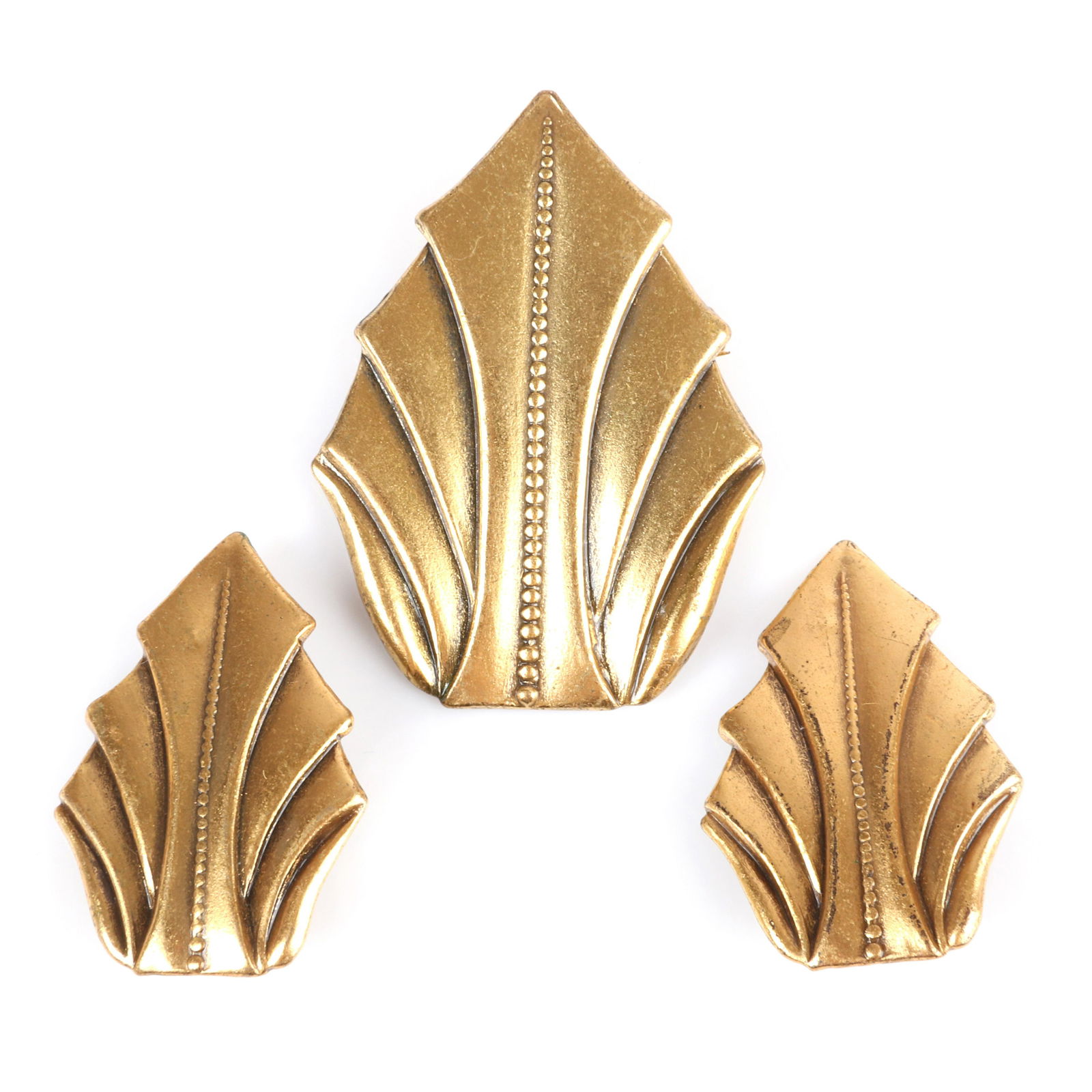 Joseff of Hollywood Art Deco stylized crest pin and (1 of 5)