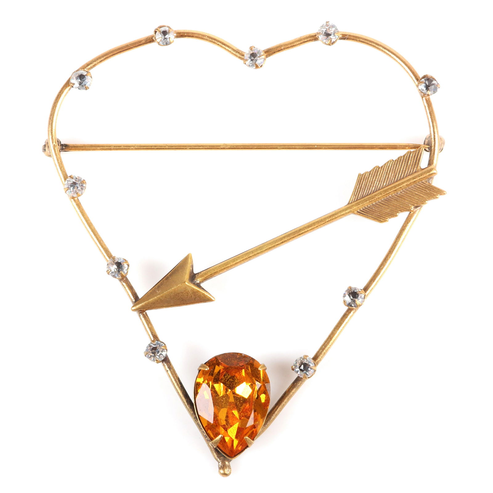 Joseff of Hollywood Cupid open heart and arrow pin (1 of 4)