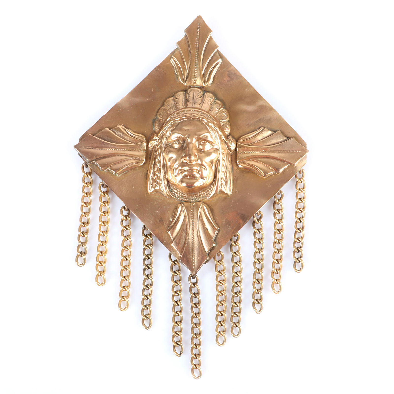 Joseff of Hollywood LARGE brooch with Native American (1 of 4)