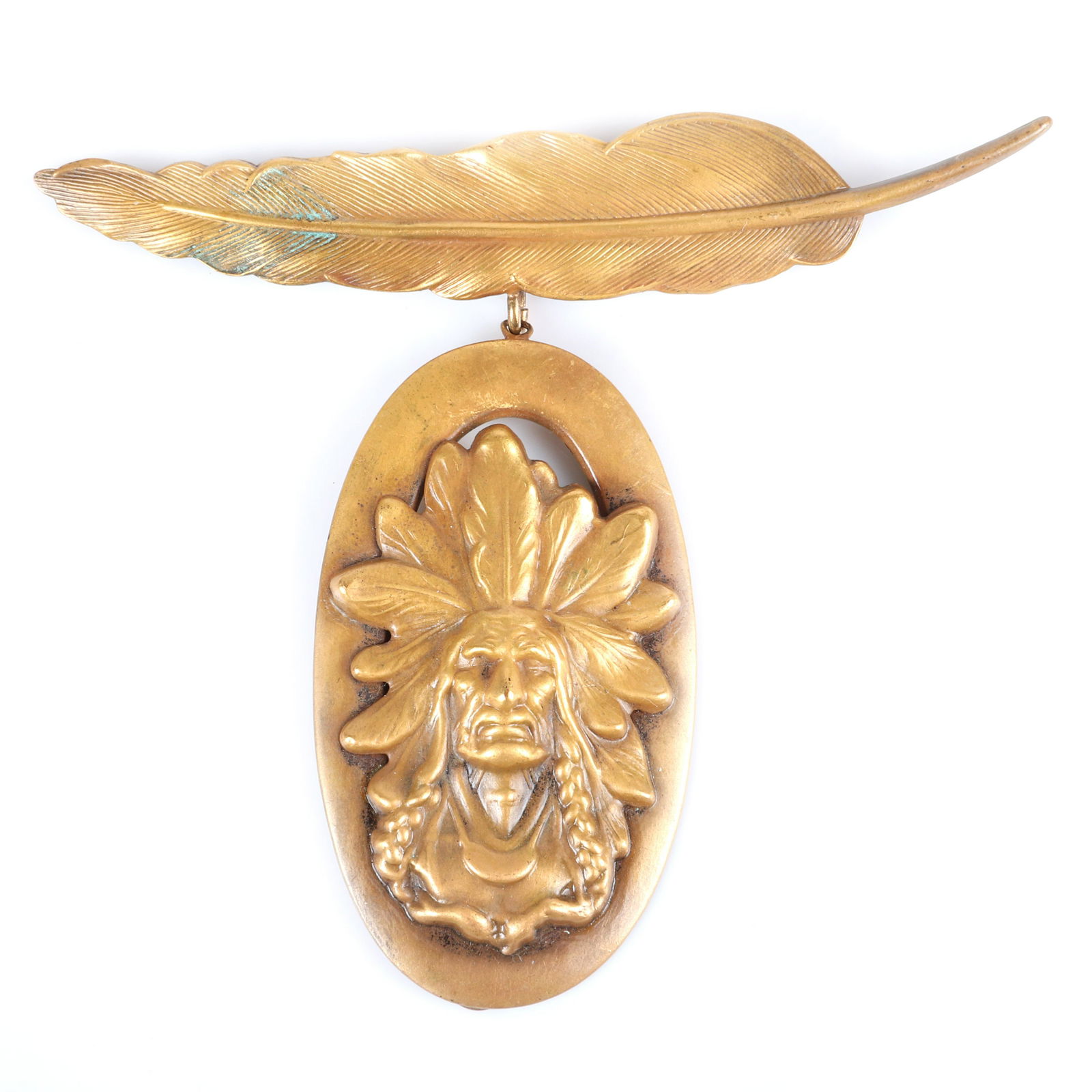 Joseff of Hollywood unusual brooch with feather bar and (1 of 4)