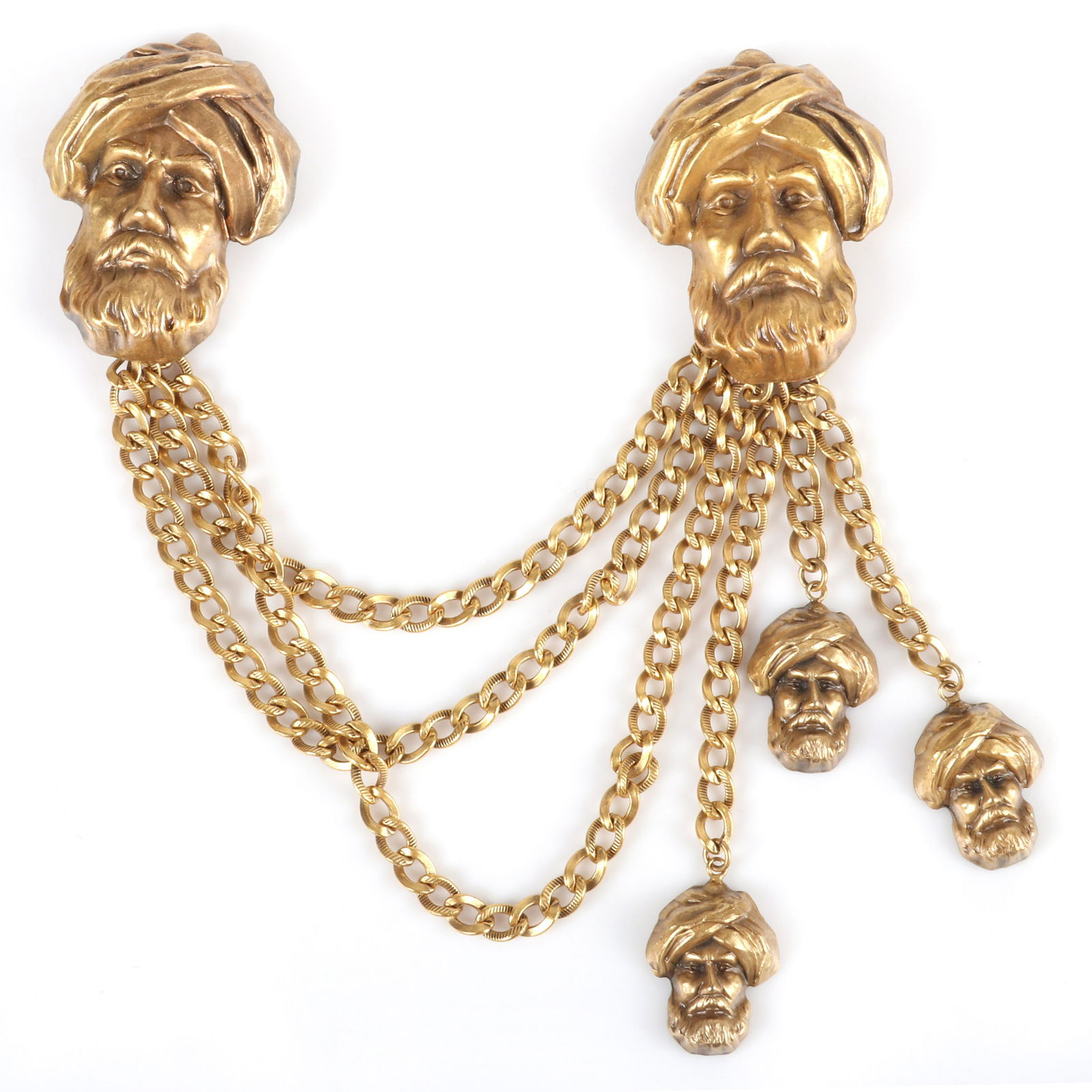 Joseff of Hollywood unusual chatelaine with two bearded (1 of 5)