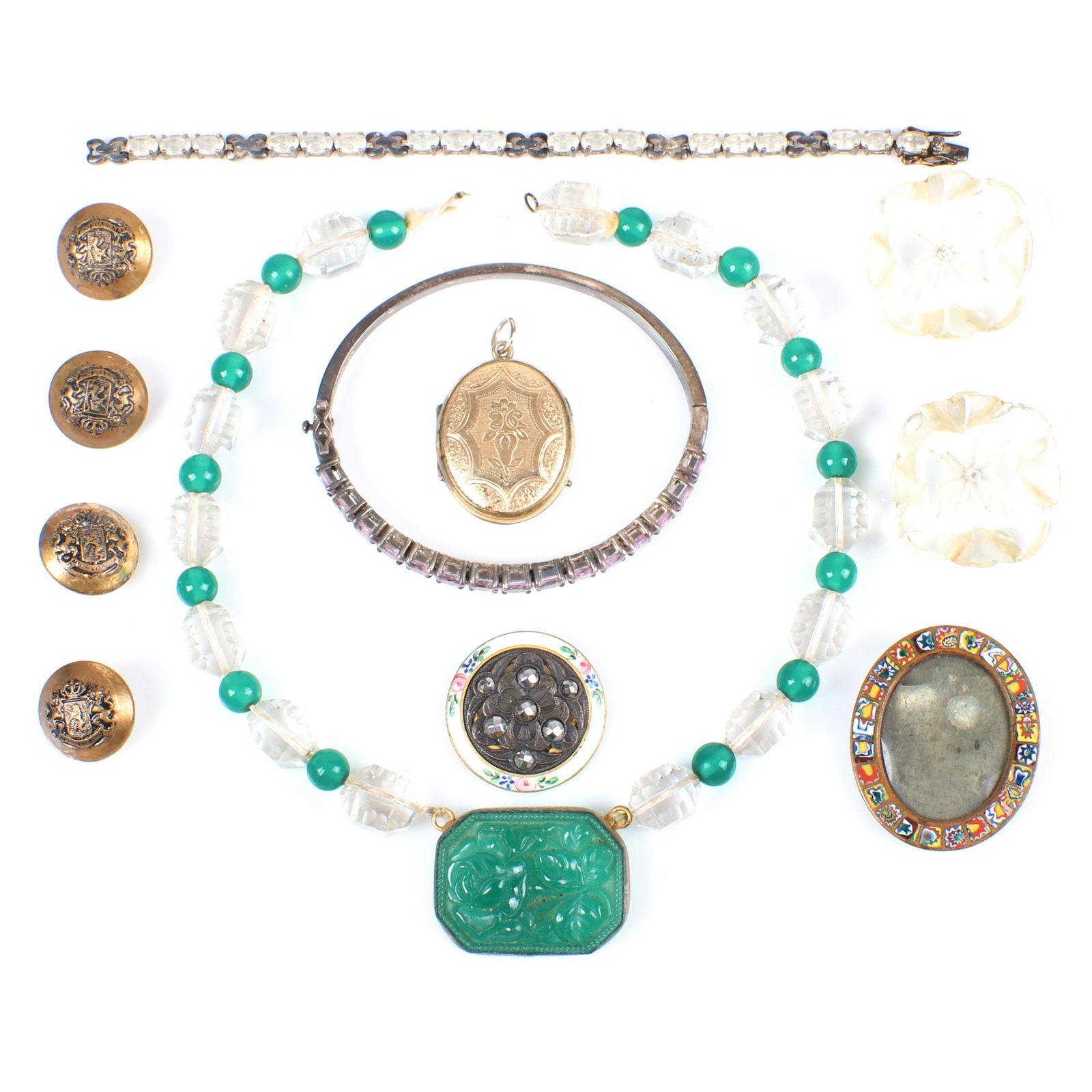 Art Deco Jewelry; French Paste, Sterling, Czech Crystal (1 of 5)