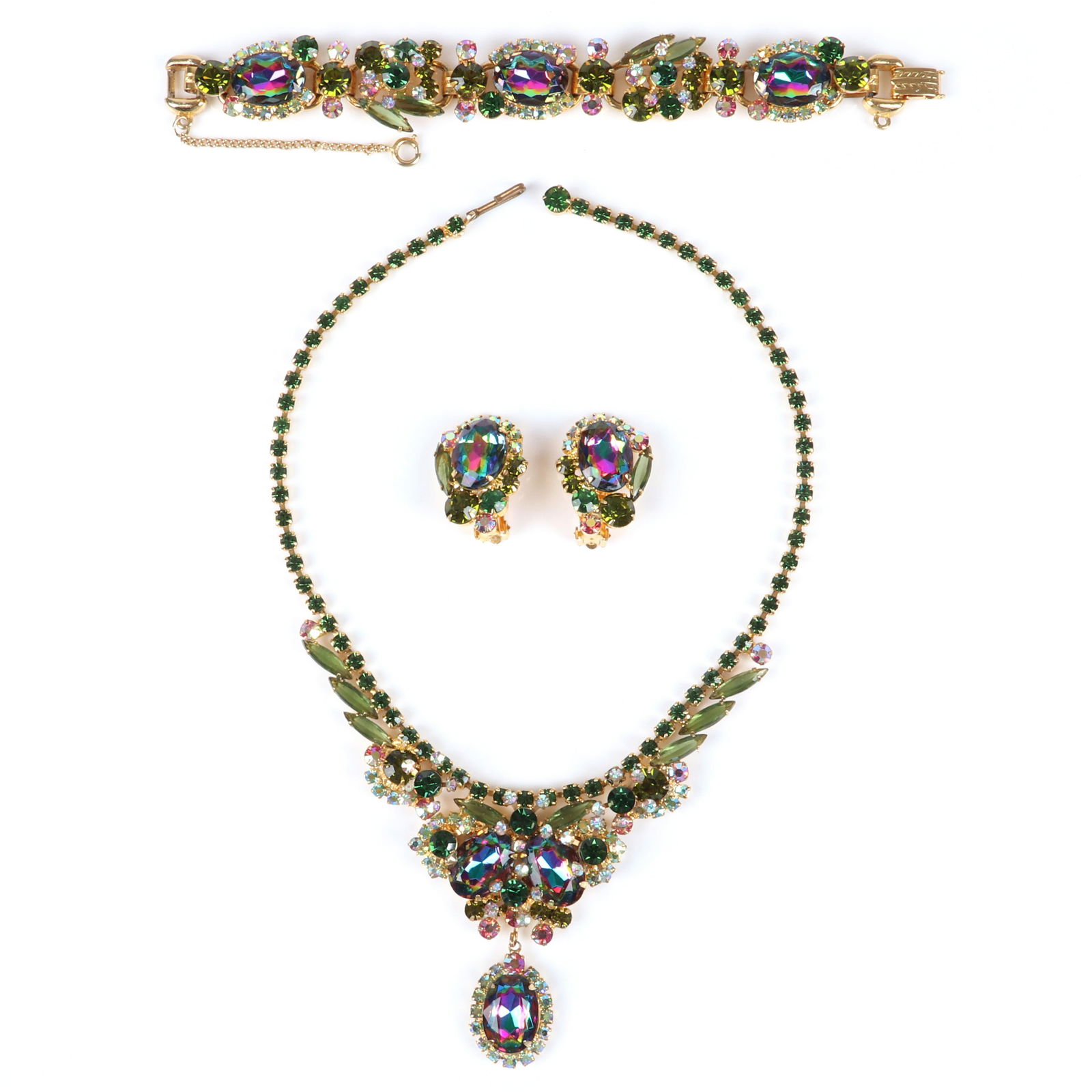 DeLizza & Elster book piece parure set with huge 3/4" (1 of 5)