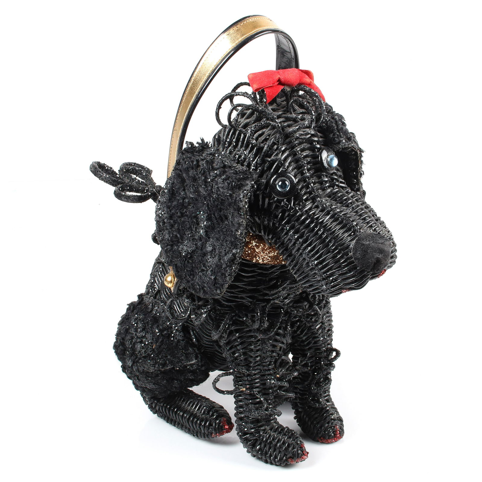 RARE Midas of Miami whimsical black straw Poodle (1 of 4)