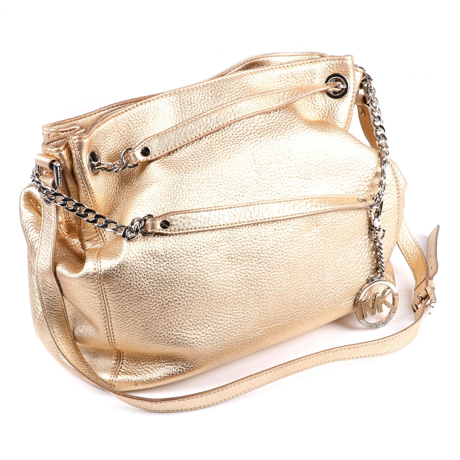 Michael Kors "Jet Set" metalic gold pebbled leather (1 of 5)