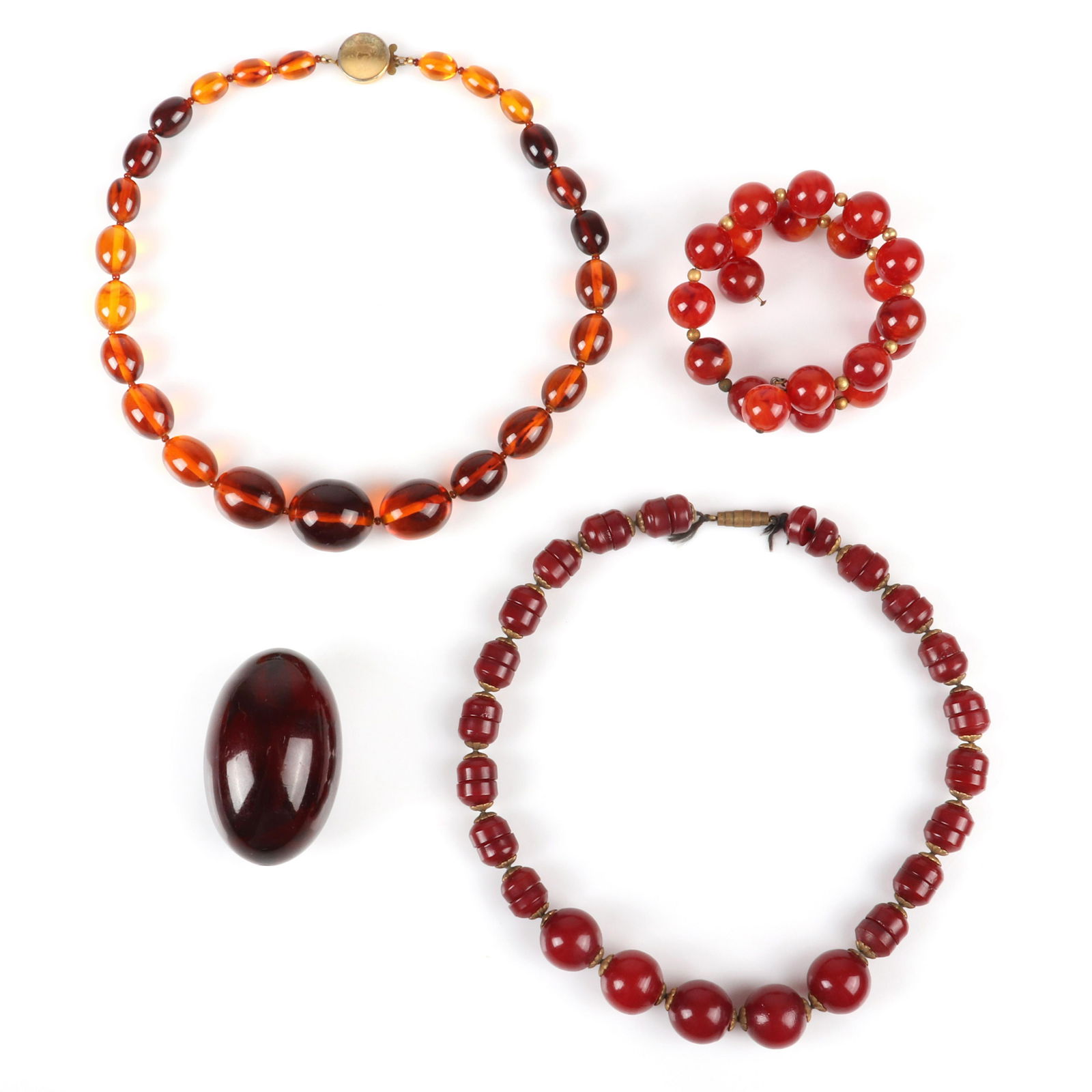 Four pc. vintage beaded costume jewelry including (1 of 4)