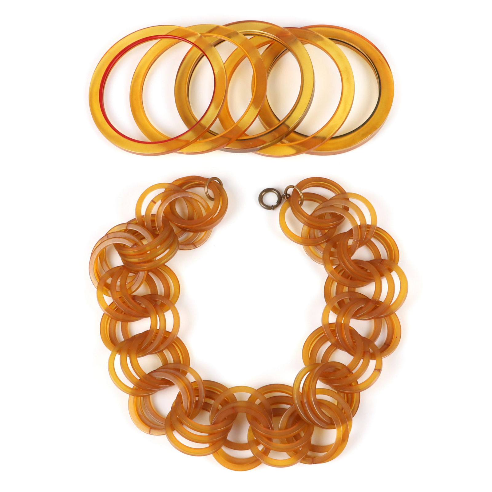 Bakelite apple juice 5 reverse carved and painted line (1 of 6)