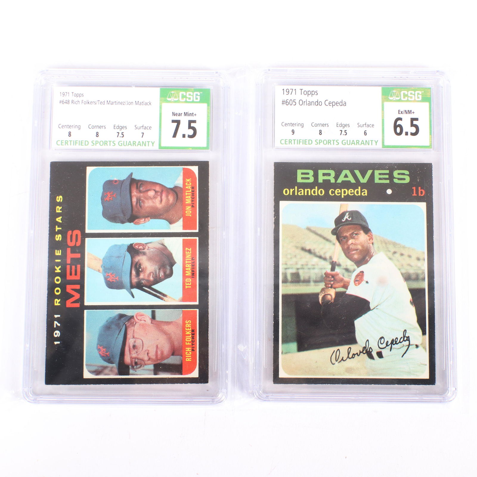 1971 Topps Jon Matlock Rookie 7.5 & Orlando Cepeda 6.5 (1 of 2)