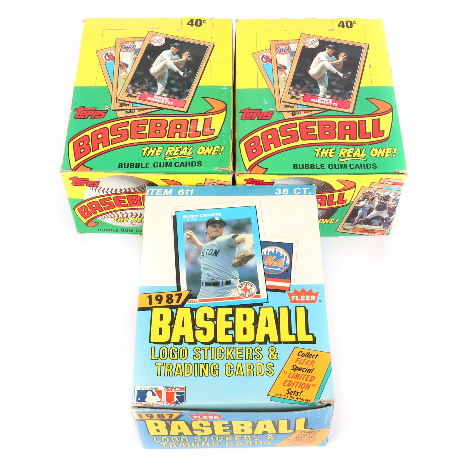 3 - 1987 Baseball Card Wax Boxes, 36 Unopened Packs (1 of 2)
