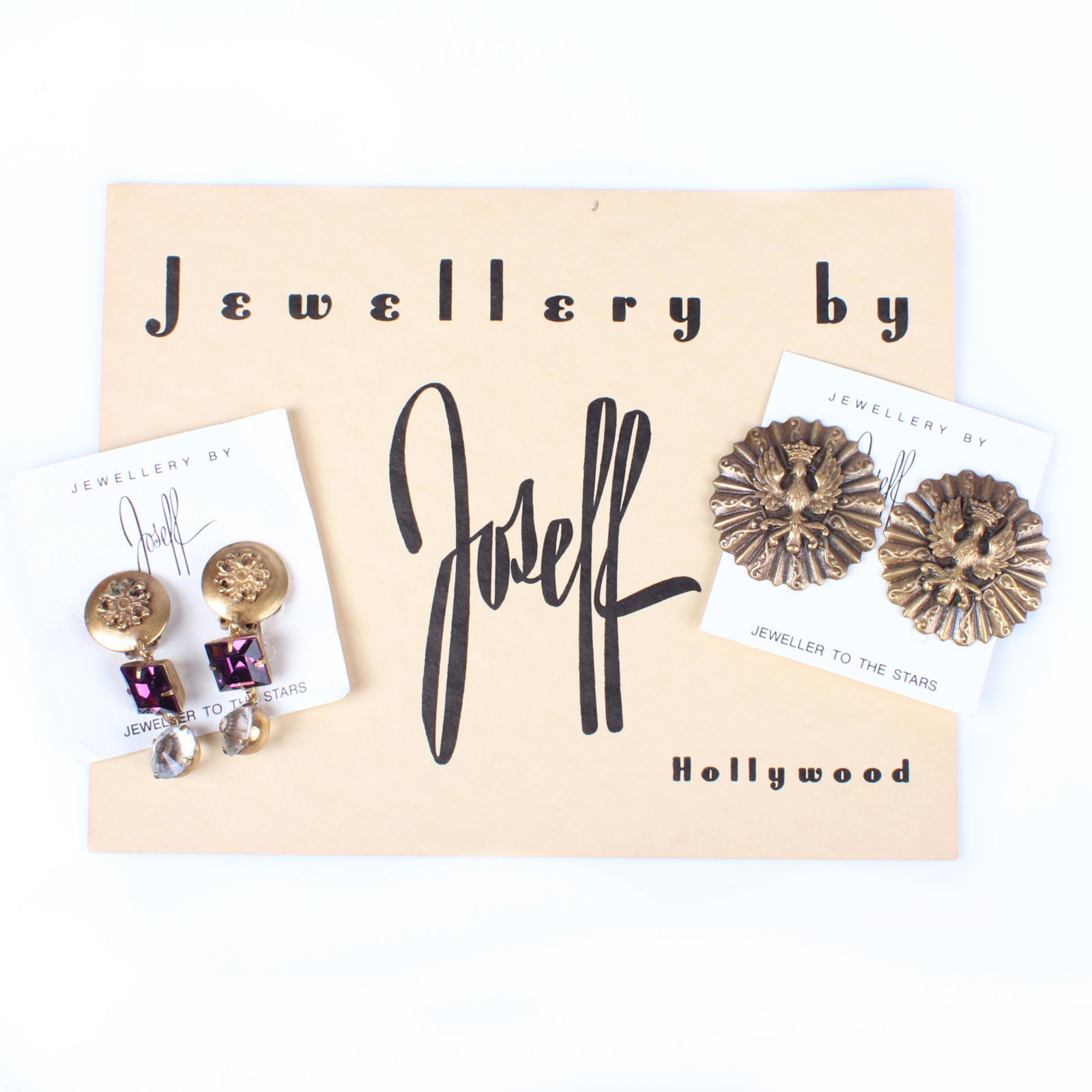 Joseff of Hollywood 2pr earrings & advertising: fluted (1 of 5)
