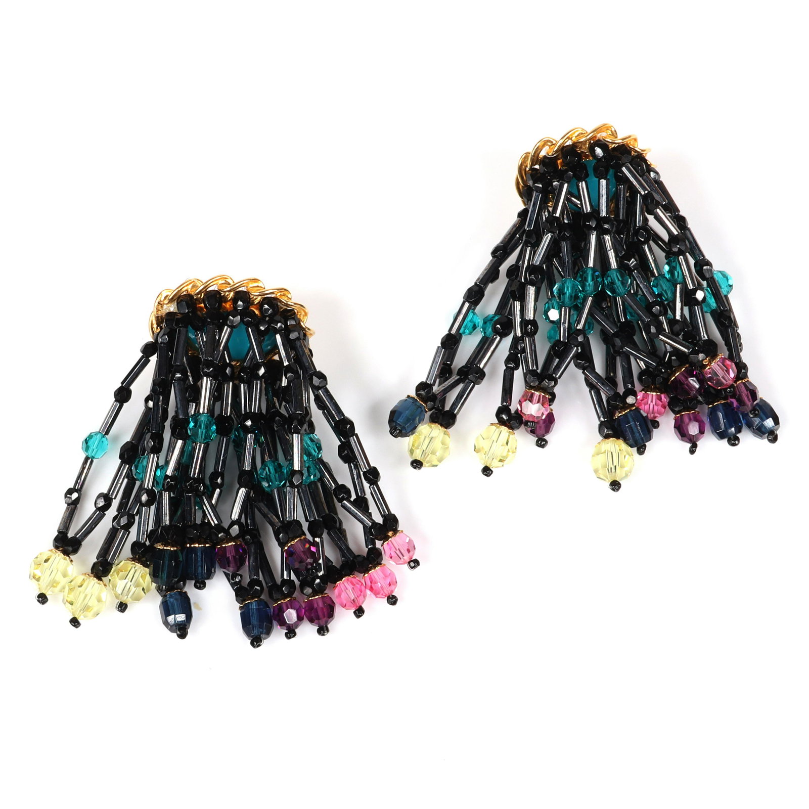 William de Lillo vintage earrings with central faux (1 of 4)