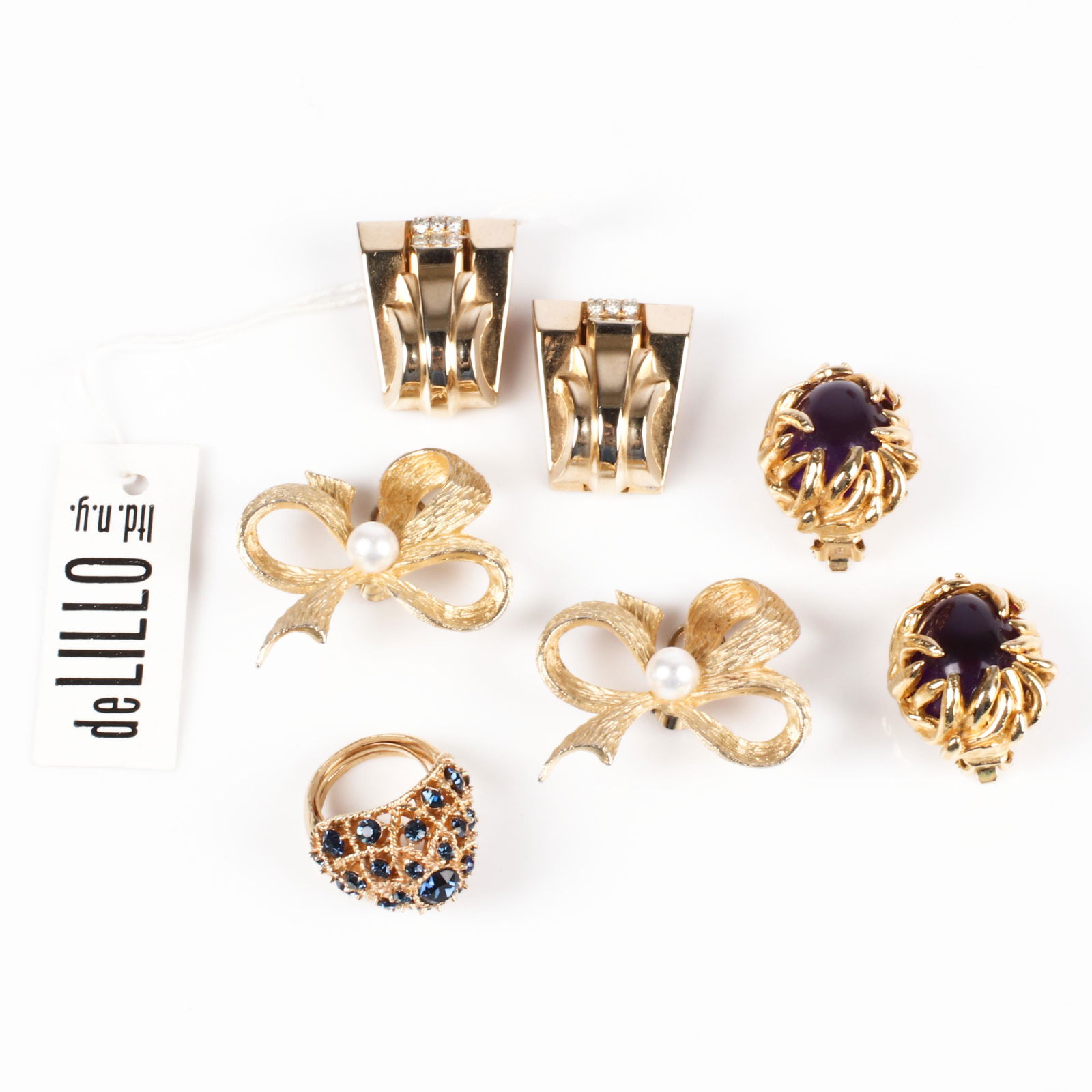 Vintage 4pc designer group: DeLillo ltd. N.Y. gold tone (1 of 6)